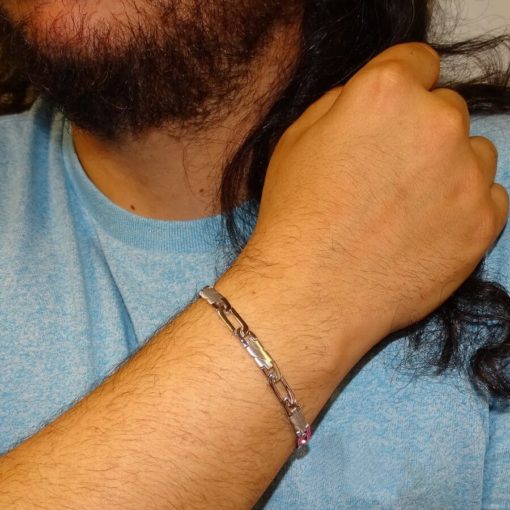 Pulsera de Oro Blanco de 18k Maciza 22.10gr - Imagen 2