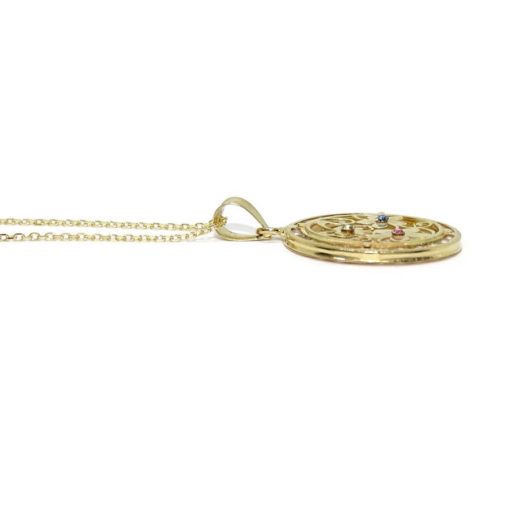 colgante flores y mariposa de oro amarillo de 18K - Imagen 6