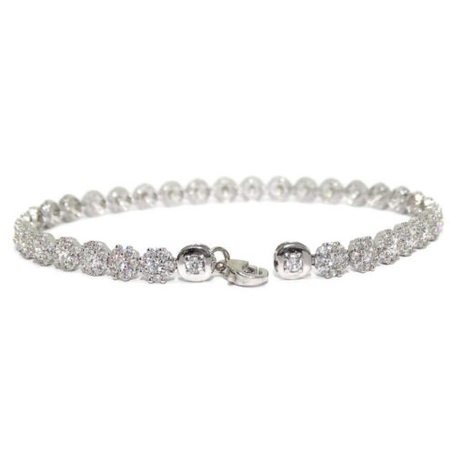 Preciosa pulsera de oro blanco de 18k con 351 circonitas de la mejor calidad. 18.50cm de larga - Imagen 3