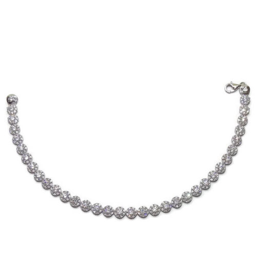 Preciosa pulsera de oro blanco de 18k con 351 circonitas de la mejor calidad. 18.50cm de larga - Imagen 6