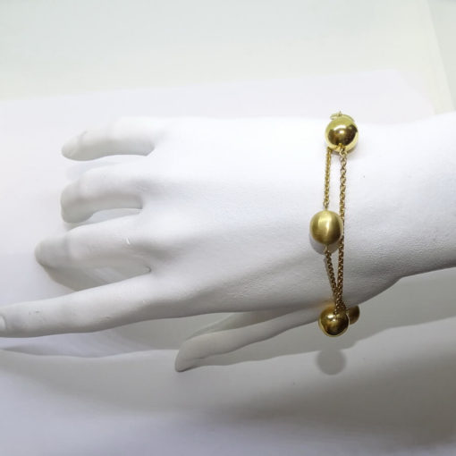 Preciosa Pulsera con 5 Bolas de Oro 10.45gr - Imagen 2