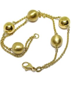 Preciosa Pulsera con 5 Bolas de Oro 10.45gr