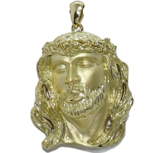 Cara de Cristo muy grande de oro amarillo de 18k - Imagen 6