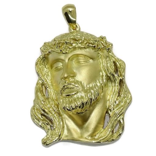 Cara de Cristo muy grande de oro amarillo de 18k