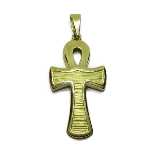 Cruz de la Vida de Oro Amarillo de 18k Mate y Brillo. 4.00gr - Imagen 6