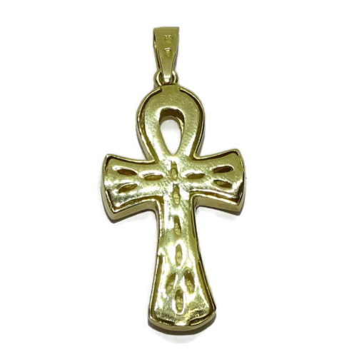 Cruz de la Vida de Oro Amarillo de 18k Mate y Brillo. 4.00gr - Imagen 5