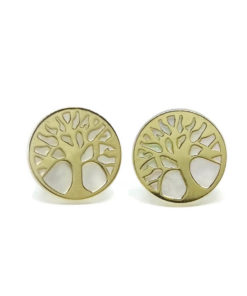 Pendientes árbol de la vida en oro amarillo de 18k con náca