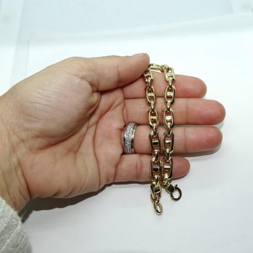 Pulsera de Oro Amarillo de 18k forzada con barra muy grande - Imagen 7