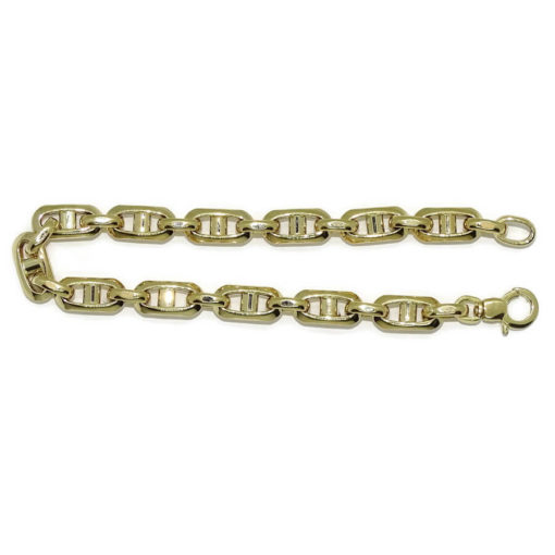 Pulsera de Oro Amarillo de 18k forzada con barra muy grande - Imagen 5