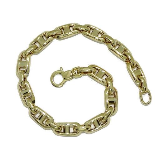 Pulsera de Oro Amarillo de 18k forzada con barra muy grande - Imagen 6