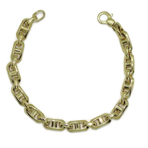 Pulsera de Oro Amarillo de 18k forzada con barra muy grande