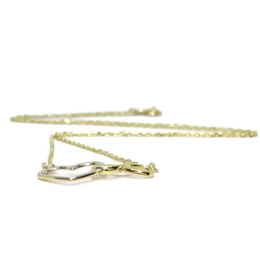 Collar de oro amarillo de 18k corazón e infinito. - Imagen 3