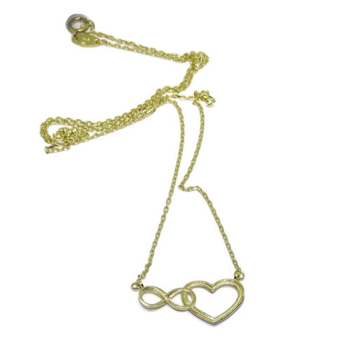 Collar de oro amarillo de 18k corazón e infinito. - Imagen 5