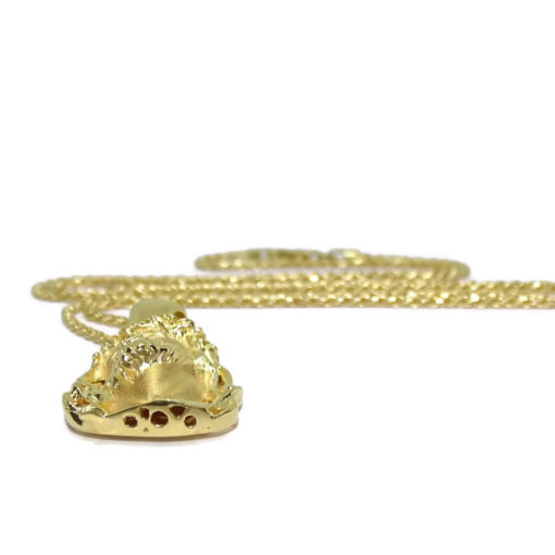 Cara de Cristo pequeña de Oro Amarillo de 18k con cordón salomónico macizo todo oro 18k - Imagen 9