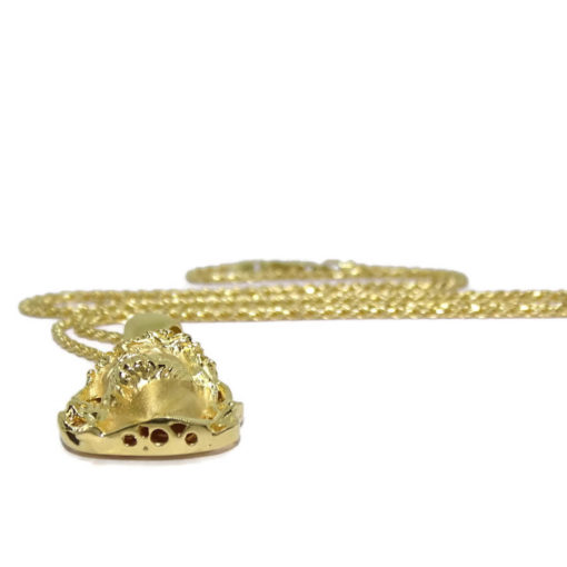 Cara de Cristo pequeña de Oro Amarillo de 18k con cordón salomónico macizo todo oro 18k - Imagen 7