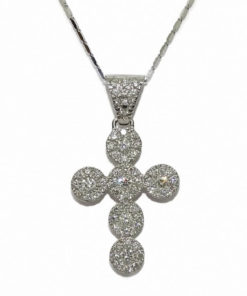 Cruz de Oro Blanco de 18k 1.40cts -7.65gr oro 18k
