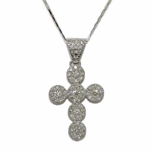 Cruz de Oro Blanco de 18k 1.40cts -7.65gr oro 18k