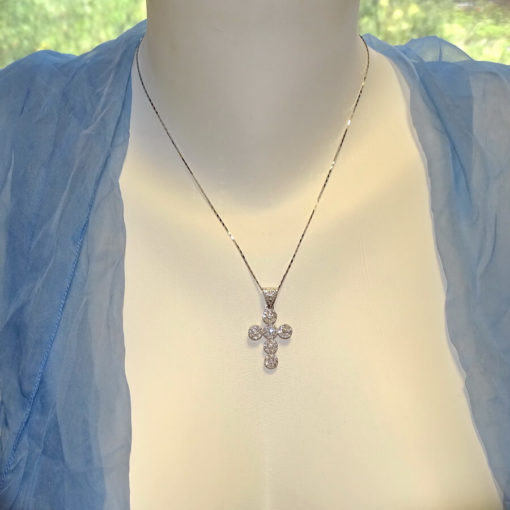 Cruz de Oro Blanco de 18k 1.40cts -7.65gr oro 18k - Imagen 2