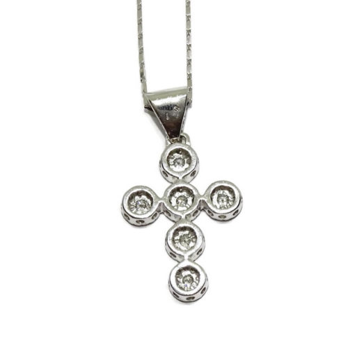 Cruz de Oro Blanco de 18k 1.40cts -7.65gr oro 18k - Imagen 7