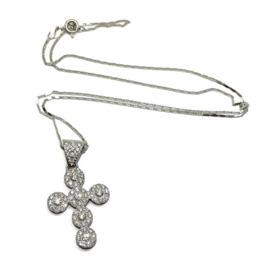 Cruz de Oro Blanco de 18k 1.40cts -7.65gr oro 18k - Imagen 6