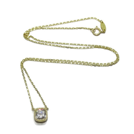 Colgante cuadrado de oro amarillo de 18k 7x7 - Imagen 4