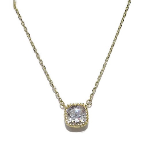 Colgante cuadrado de oro amarillo de 18k 7x7