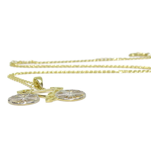 Colgante de bicicleta de oro amarillo y oro blanco - Imagen 6
