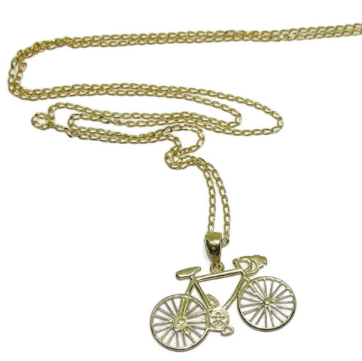 Colgante de bicicleta de oro amarillo y oro blanco - Imagen 5