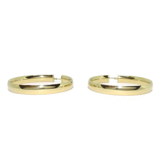 Pendientes aros muy grandes de oro amarillo de 18k de 6mm de anchos - Imagen 7