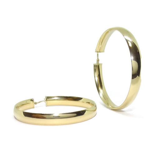 Pendientes aros muy grandes de oro amarillo de 18k de 6mm de anchos