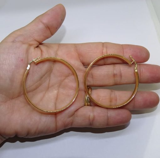 Pendientes aros muy grandes de oro amarillo de 18k de 6mm de anchos - Imagen 5