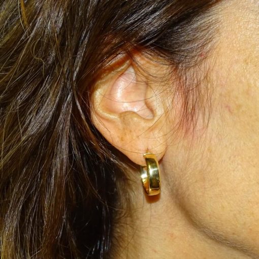Pendientes aros pequeños de oro amarillo de 18k 1.90gr - Imagen 2