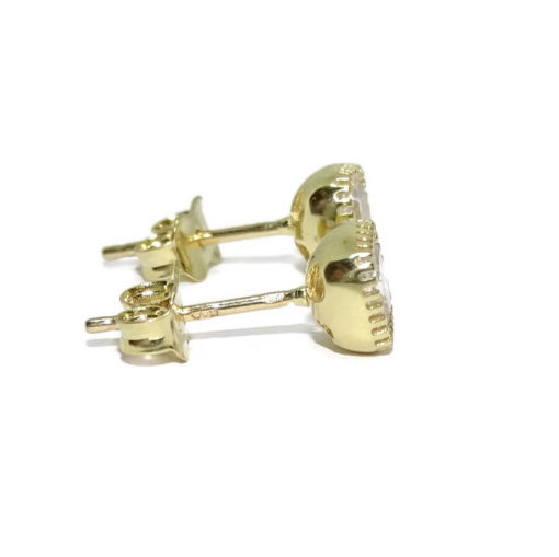 Pendientes cuadrados de oro amarillo de 18k con 2 circonitas. 6x6mm. - Imagen 3
