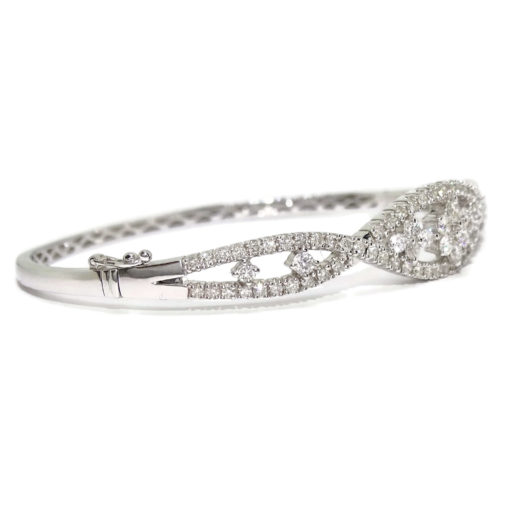 Pulsera rígida de Oro Blanco de 18k y 1.97cts de Diamantes - Imagen 9