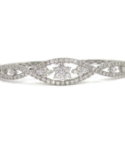 Pulsera rígida de Oro Blanco de 18k y 1.97cts de Diamantes