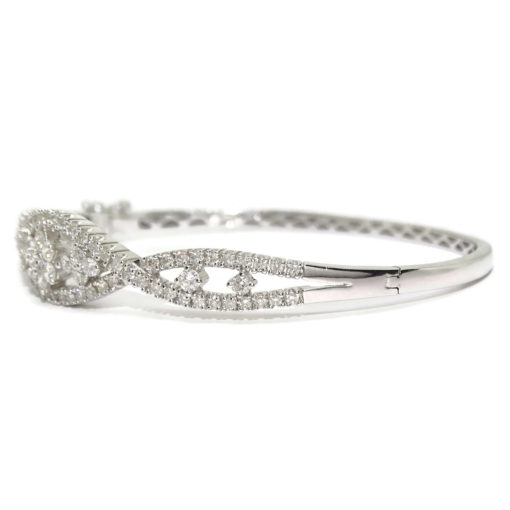 Pulsera rígida de Oro Blanco de 18k y 1.97cts de Diamantes - Imagen 4