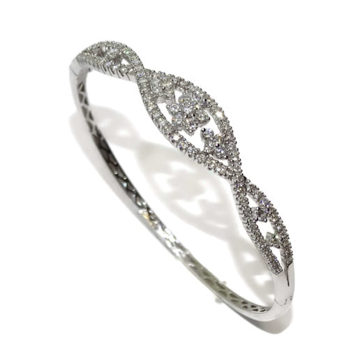 Pulsera rígida de Oro Blanco de 18k y 1.97cts de Diamantes - Imagen 6