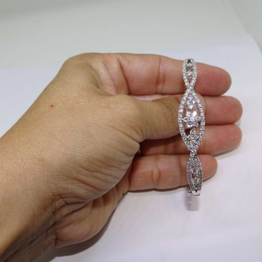 Pulsera rígida de Oro Blanco de 18k y 1.97cts de Diamantes - Imagen 5