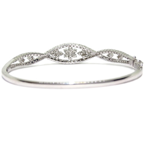 Pulsera rígida de Oro Blanco de 18k y 1.97cts de Diamantes - Imagen 7