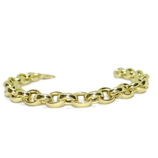 pulsera para mujer de oro amarillo de 18k tipo rolo de 8mm - Imagen 4