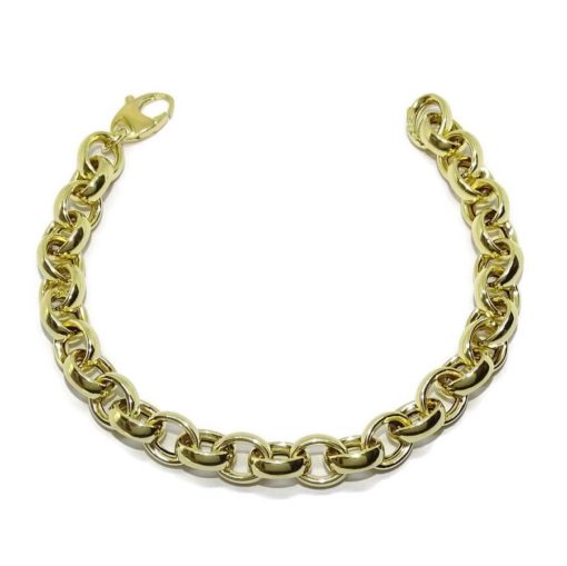 pulsera para mujer de oro amarillo de 18k tipo rolo de 8mm