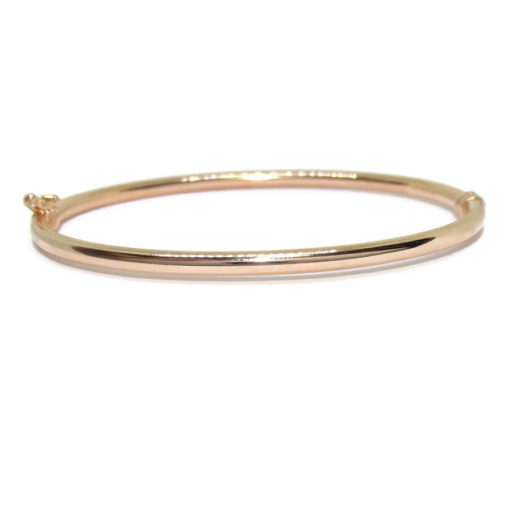 Pulsera de oro rosa rígida de 3mm de ancha y 62.00mm