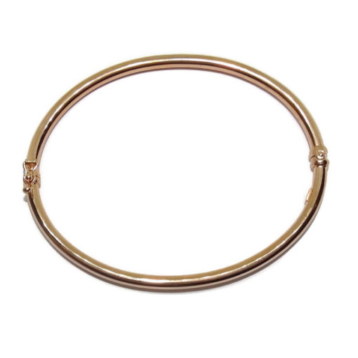 Pulsera de oro rosa rígida de 3mm de ancha y 62.00mm - Imagen 5