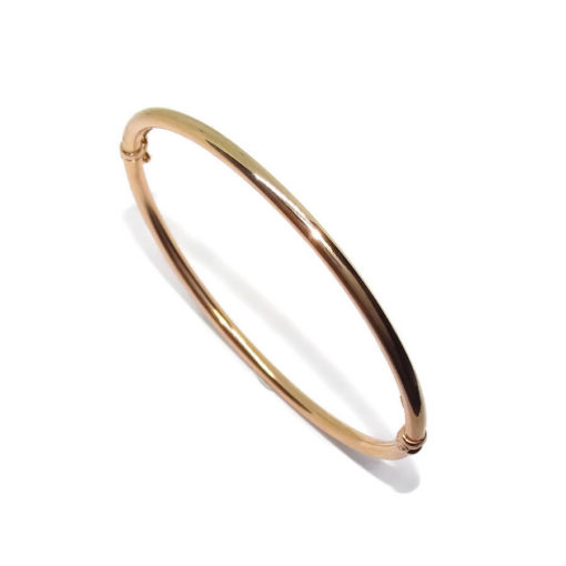 Pulsera de oro rosa rígida de 3mm de ancha y 62.00mm - Imagen 4