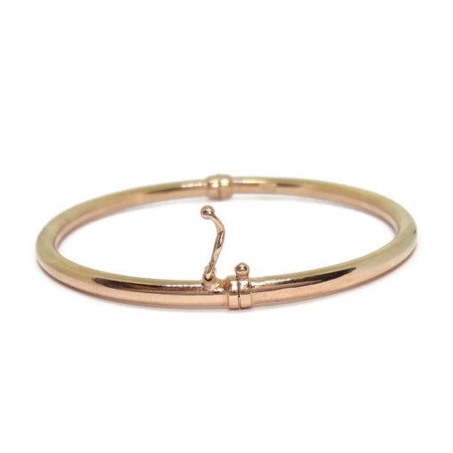 Pulsera de oro rosa rígida de 3mm de ancha y 62.00mm - Imagen 3