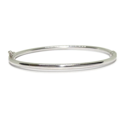 Pulsera de oro blanco rígida de 3mm de ancha y 62.00mm