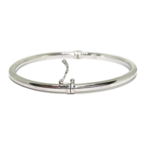 Pulsera de oro blanco rígida de 3mm de ancha y 62.00mm - Imagen 4