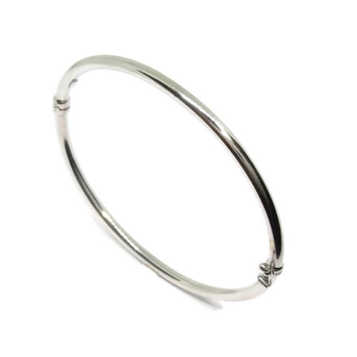 Pulsera de oro blanco rígida de 3mm de ancha y 62.00mm - Imagen 3