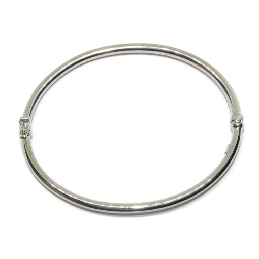 Pulsera de oro blanco rígida de 3mm de ancha y 62.00mm - Imagen 6