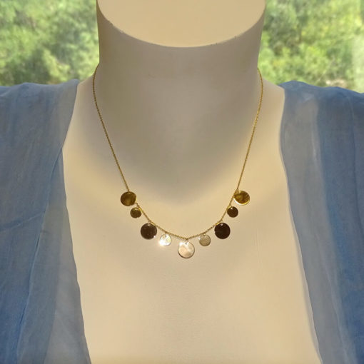Collar chapitas de Oro 18k grandes - Imagen 2